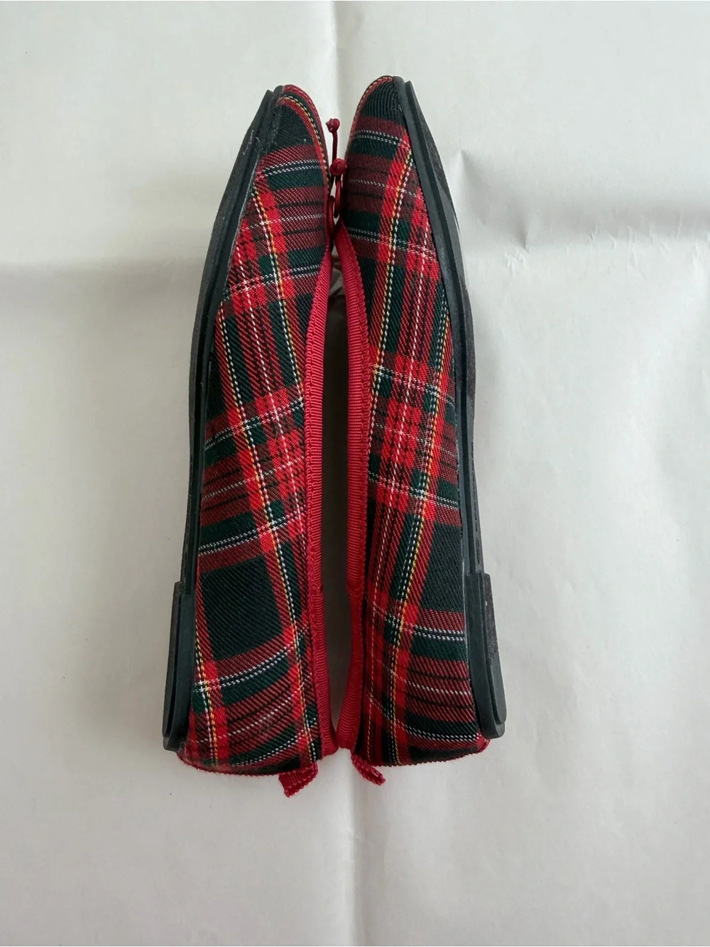 Crewcuts Girls Tartan Ballet Flats Sz 2 Holiday Fall Winter Christmas Soft Comfy